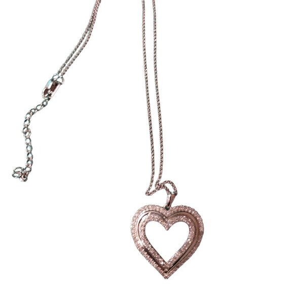 NATURAL 1.00 ct Diamond Heart Love Pendant Necklace Set in Sterling Silver - Picture 5 of 8
